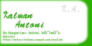 kalman antoni business card